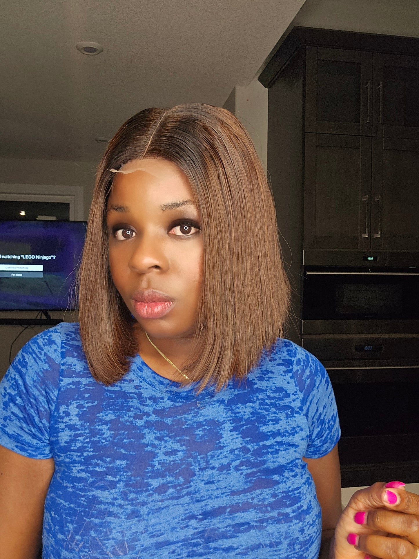 Chestnut brownLUXURY HD LACE CLOSURE BOB WIG