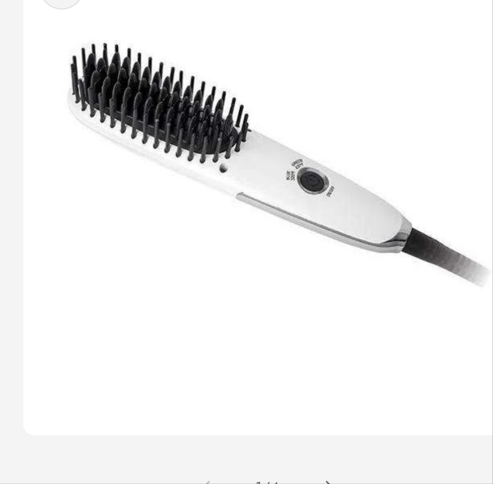 Hot & Hotter Mini Heated Straightening Brush, 1 Count Small Hot Styling Brush, White