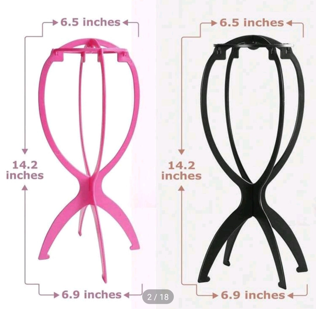 Mima Wig Stands for Short Wigs, Wig Holders, Wig Head Stands, Mask Stands, Black, 2 Pack