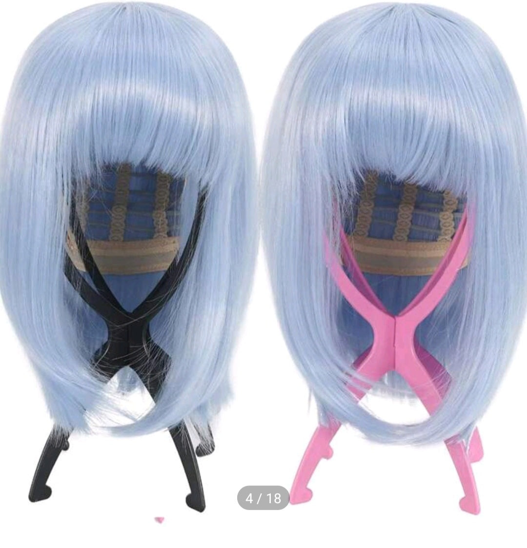 Mima Wig Stands for Short Wigs, Wig Holders, Wig Head Stands, Mask Stands, Black, 2 Pack