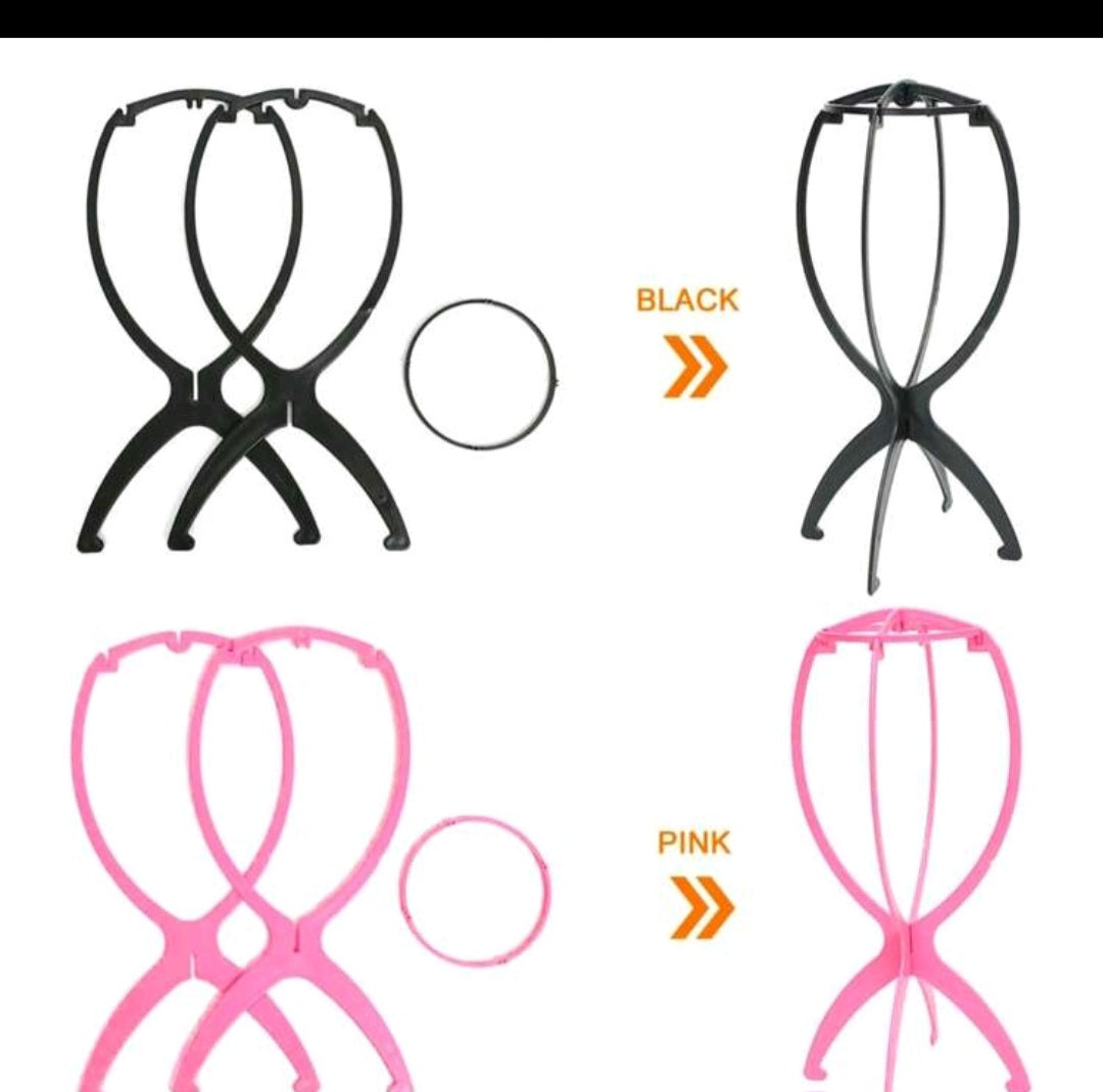 Mima Wig Stands for Short Wigs, Wig Holders, Wig Head Stands, Mask Stands, Black, 2 Pack
