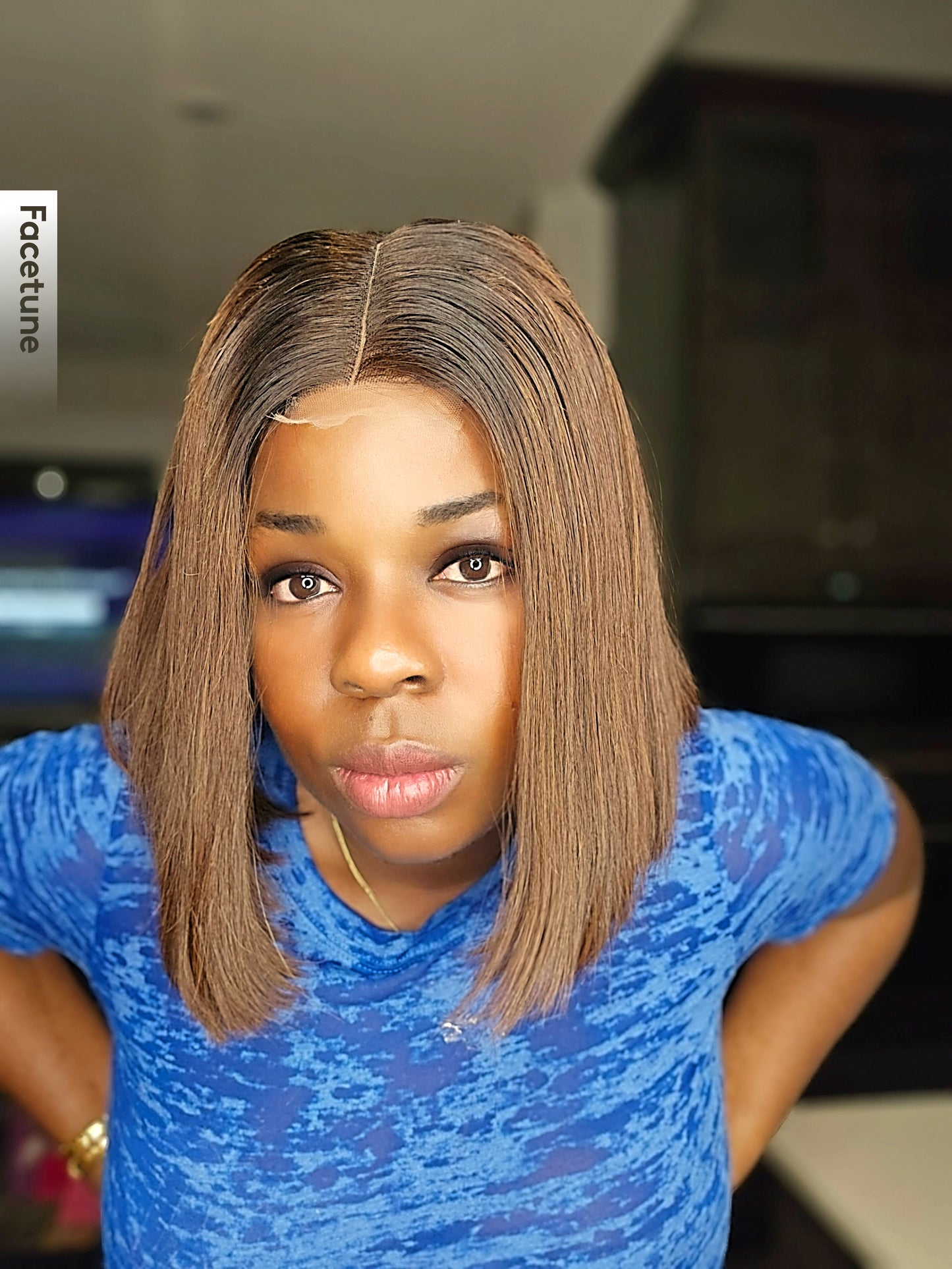Chestnut brownLUXURY HD LACE CLOSURE BOB WIG