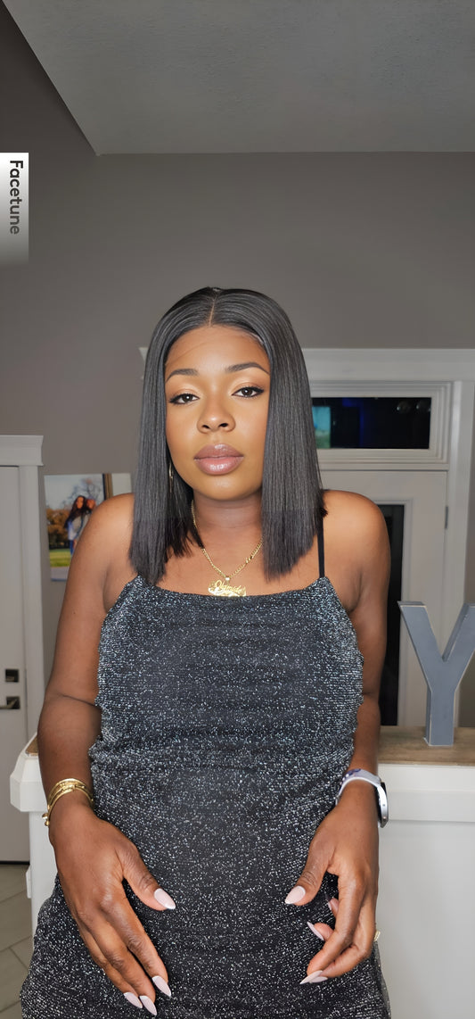 MIMA RAW donor Vietnam LACE CLOSURE blunt cut WIG