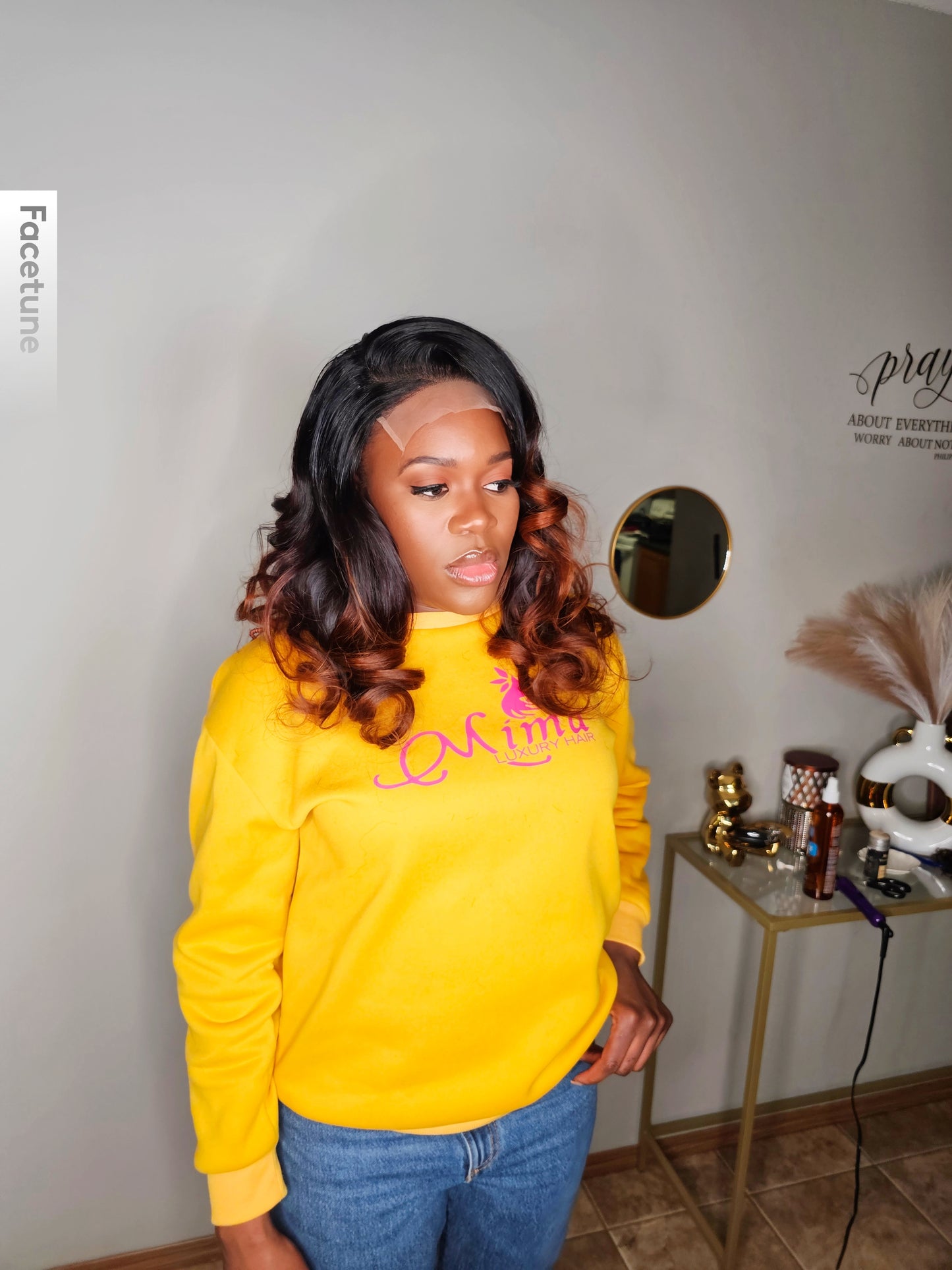 VIETNAMASE RAW LAYERED WAVY LACE WIG ,Brown tips