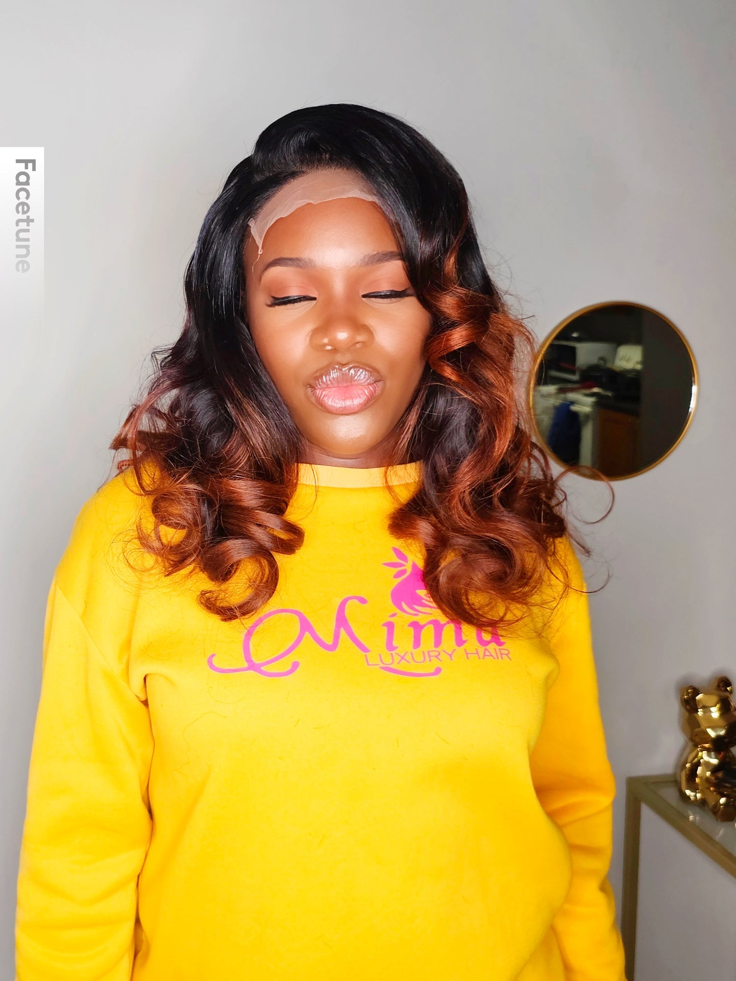 VIETNAMASE RAW LAYERED WAVY LACE WIG ,Brown tips