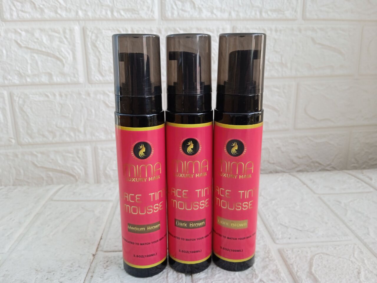 Mimaluxuryhair Lace Tint Mousse for Wigs Melt, Wig Tint Spray Foam Melting Hair Mousse for Human Hair With 2 Pcs Melting Band (Medium Brown)