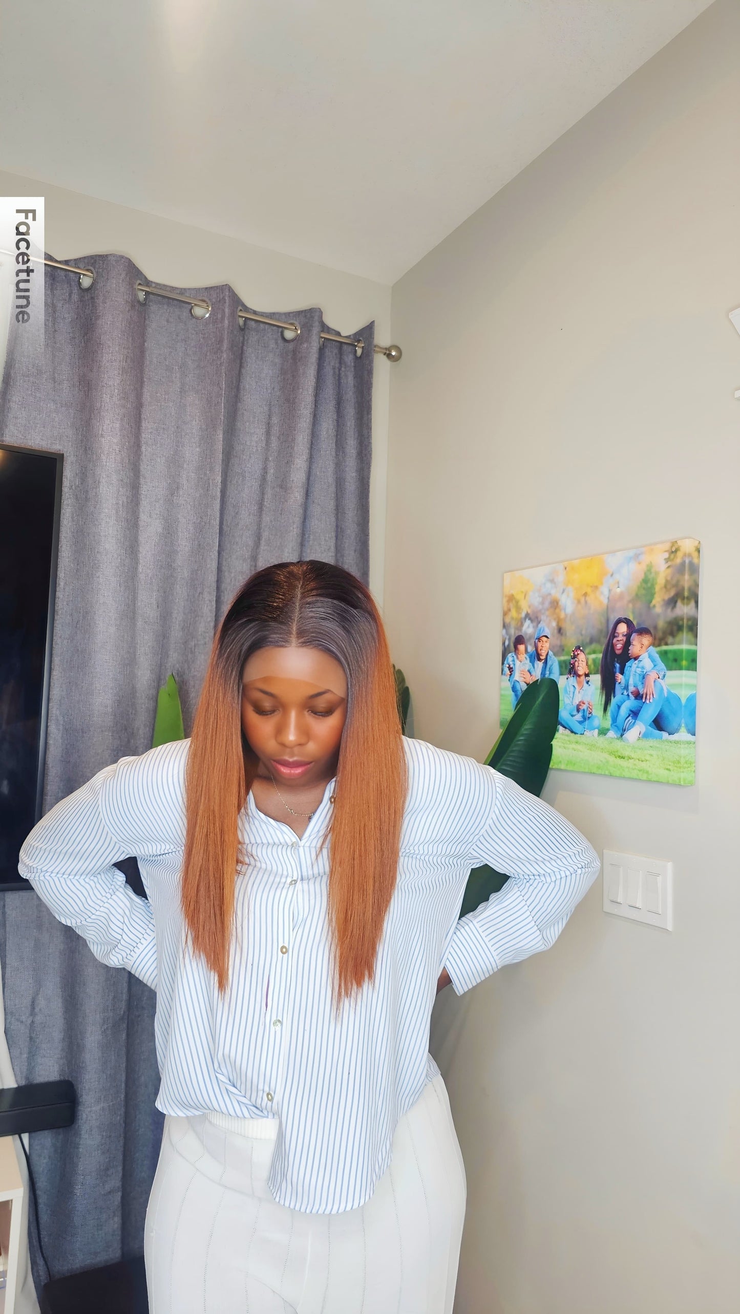 RAW SINGLE DONOR OMBRE LACE CLOSURE LONG BOB WIG