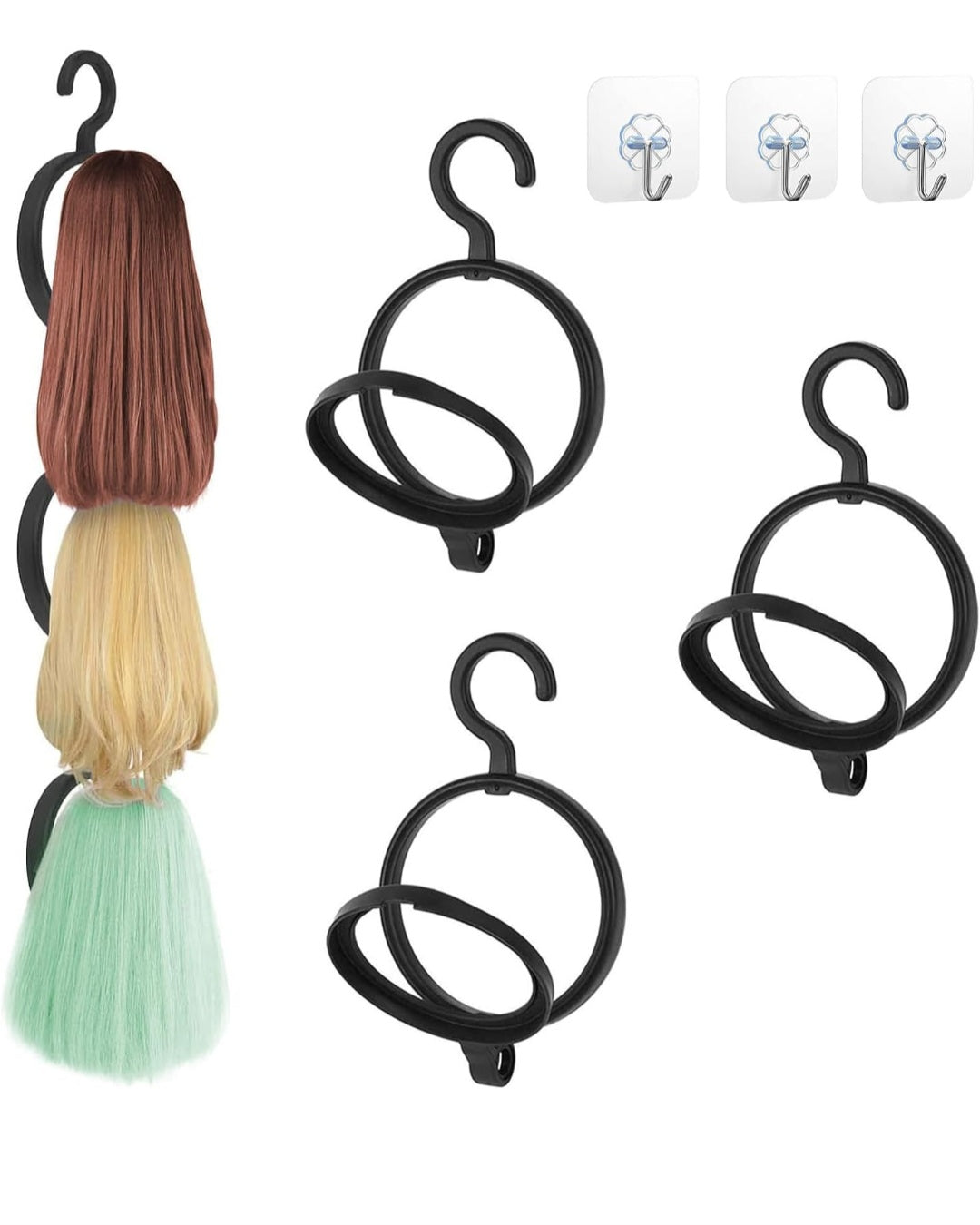 3Pcs Hanging Wig Stands/Hanging Wig Holder
