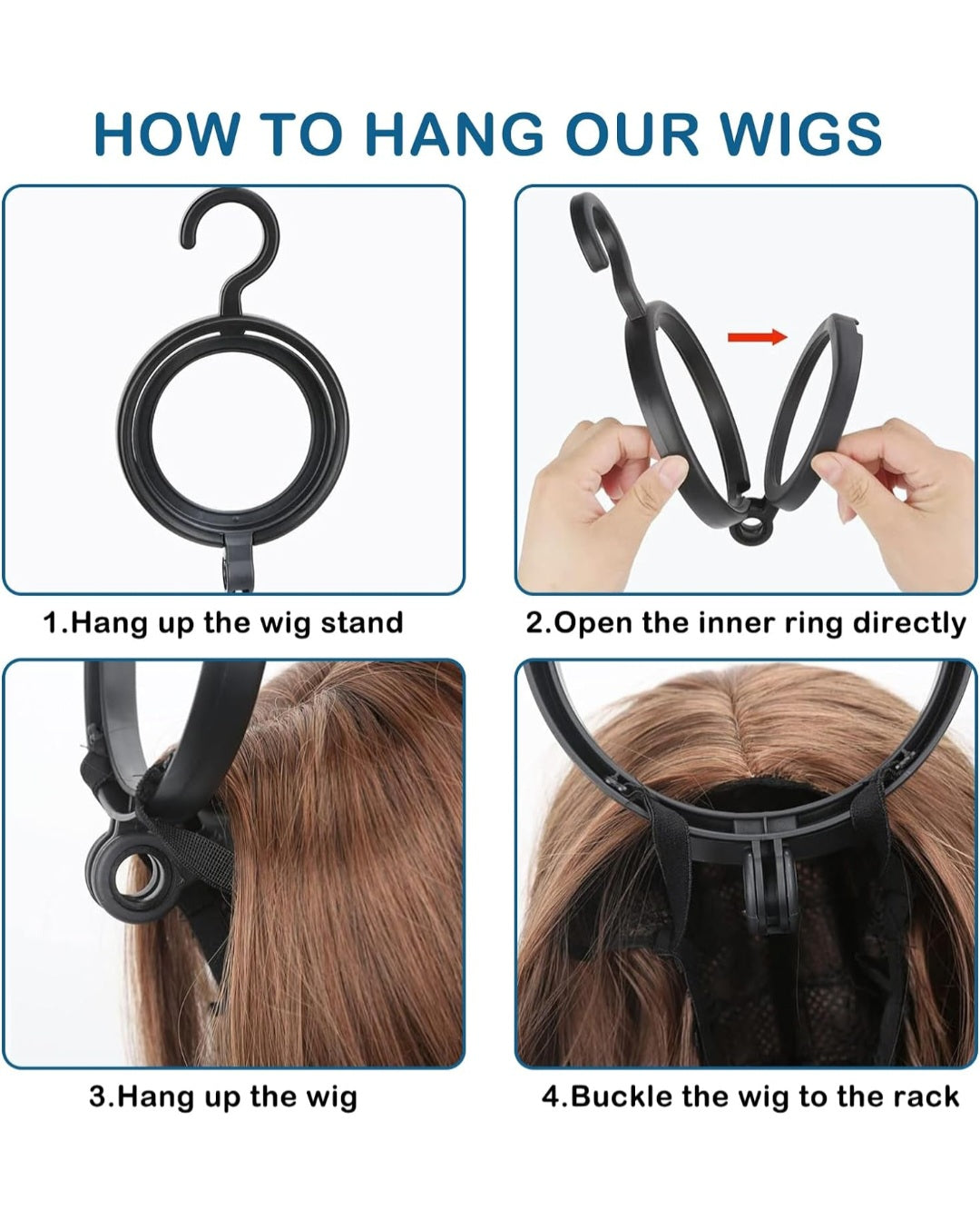 3Pcs Hanging Wig Stands/Hanging Wig Holder