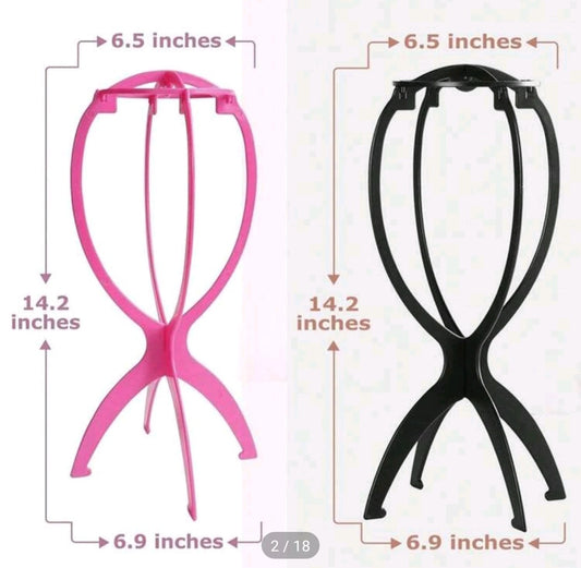 Mima Wig Stands for Short Wigs, Wig Holders, Wig Head Stands, Mask Stands, Black, 2 Pack