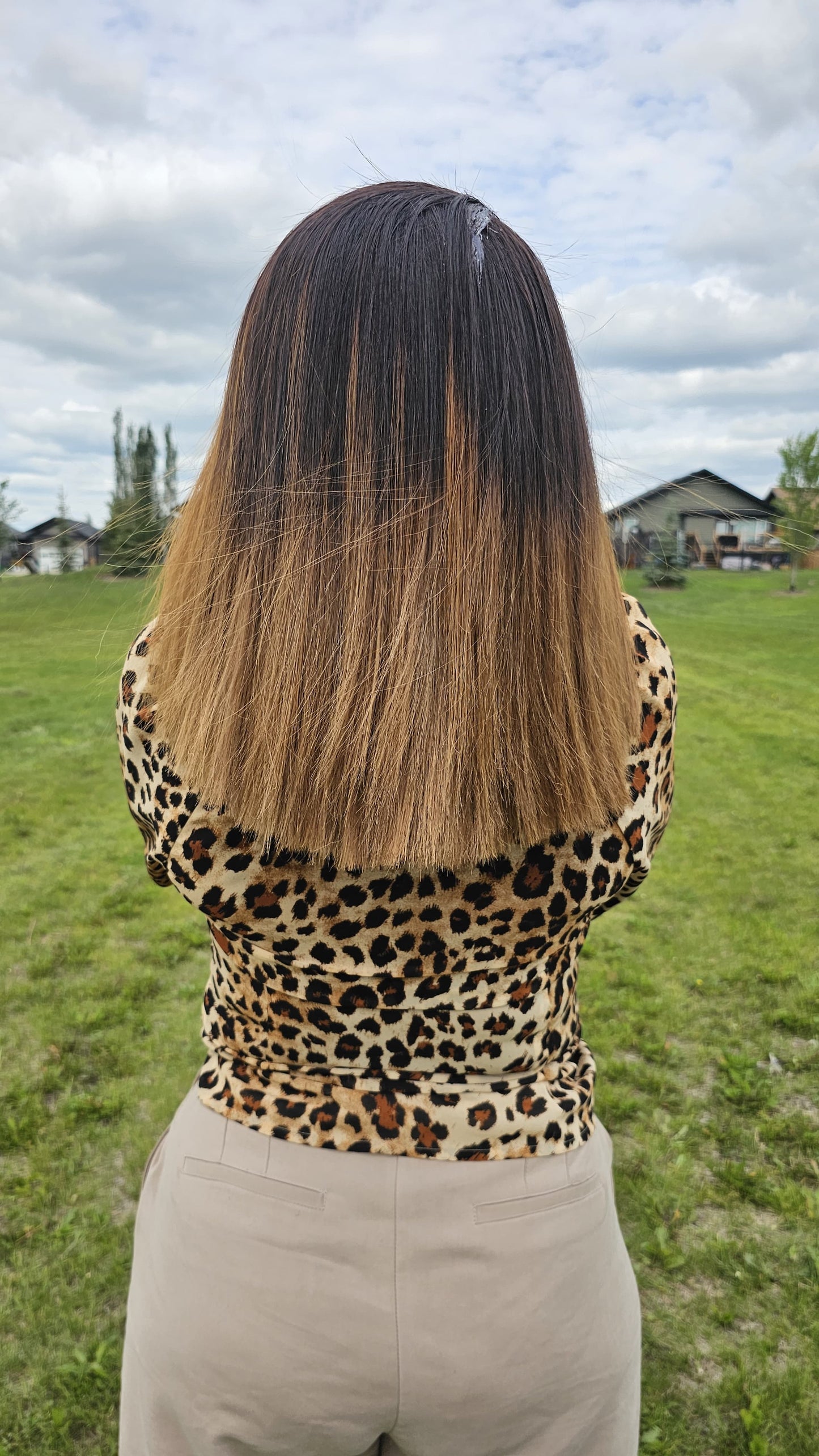 RAW SINGLE DONOR OMBRE LACE CLOSURE LONG BOB WIG
